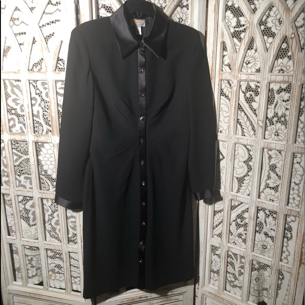 Talbots Buttoned Down Black Dress